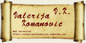 Valerija Komanović vizit kartica